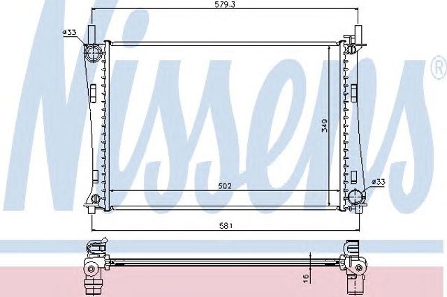 Радіатор двигуна 62028A NISSENS