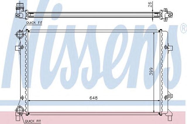 Радіатор охолодження двигуна 65277A NISSENS