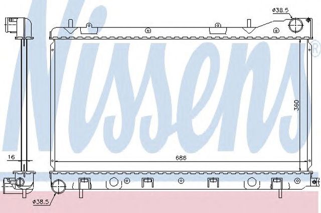Радіатор двигуна 67726 NISSENS