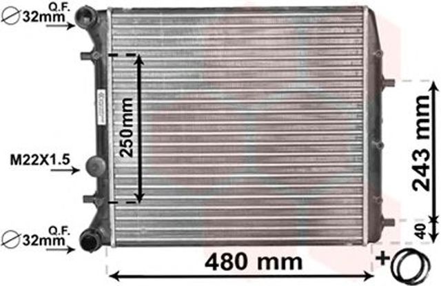 Радіатор системи охолодження двигуна 76002005 VAN WEZEL