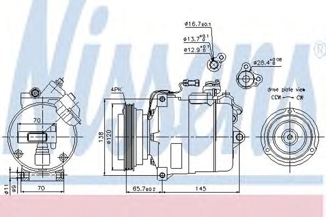 Компресор кондиціонера 89027 NISSENS
