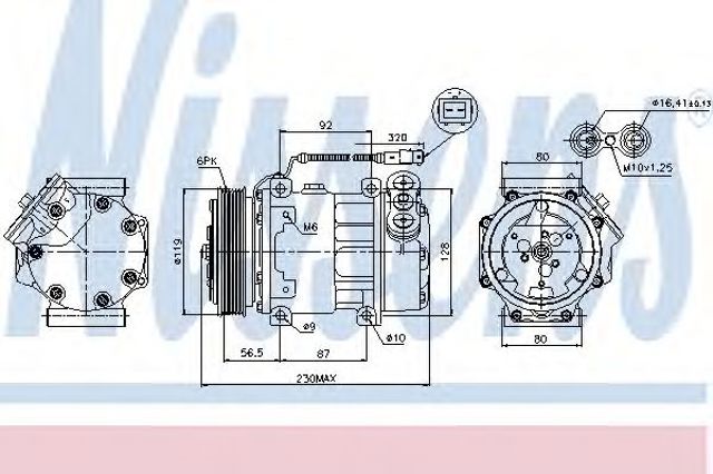 Компресор системи кондиціювання 89047 NISSENS