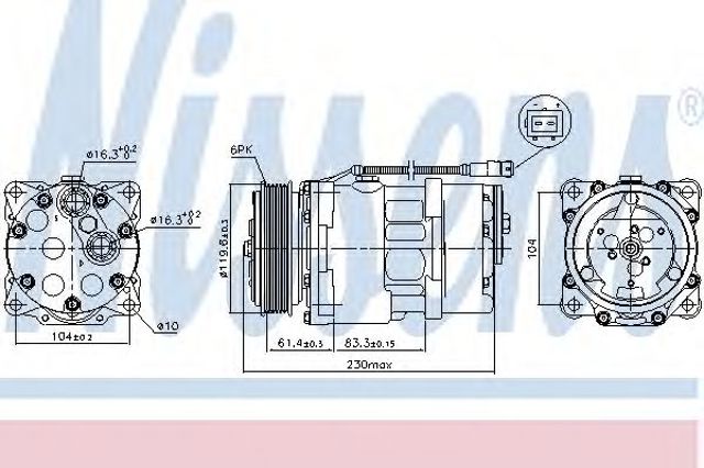Компресор кондиціонера 89055 NISSENS