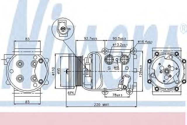 Компресор кліматичної установки 89071 NISSENS