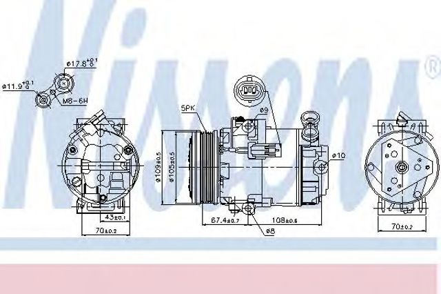 Компресор системи кондиціювання 89215 NISSENS