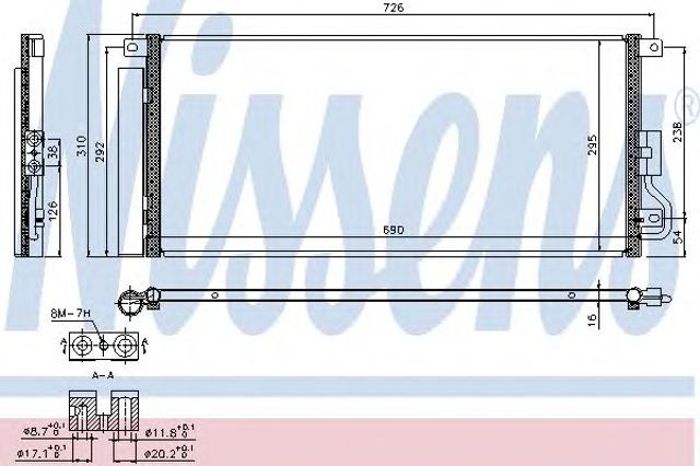 Трубопроводи і радіатор кондиціонера 940390 NISSENS
