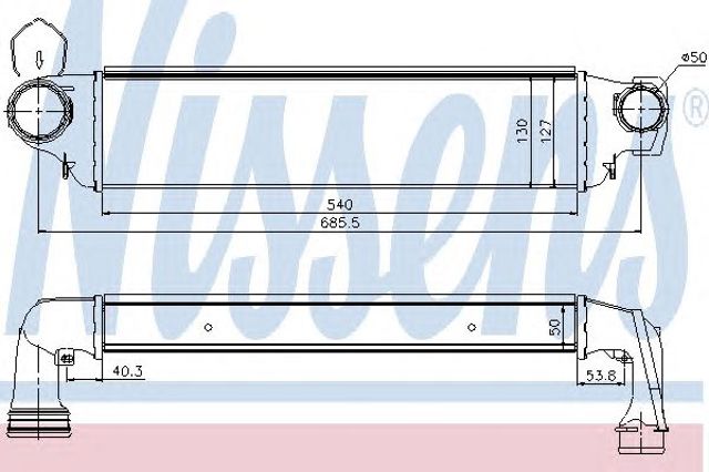 Охолоджувач наддувочного повітря 96654 NISSENS