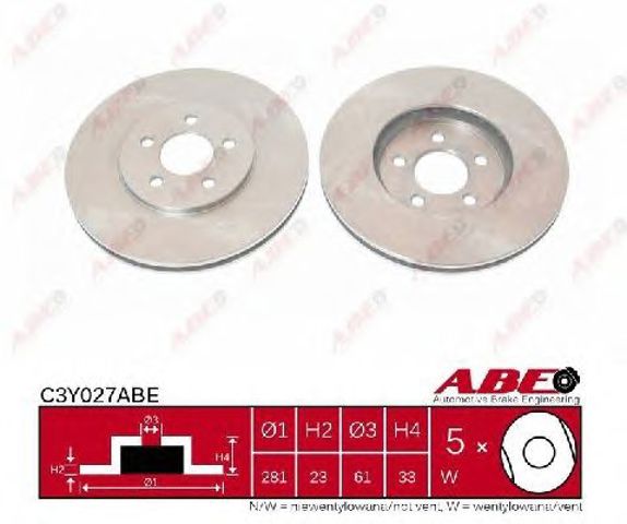 Диск переднього гальма C3Y027ABE ABE