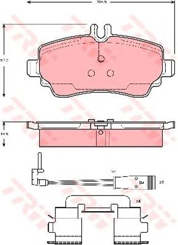 Колодки передні GDB1480 TRW