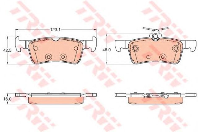 Колодки гальмові задні, дискові GDB2055 TRW