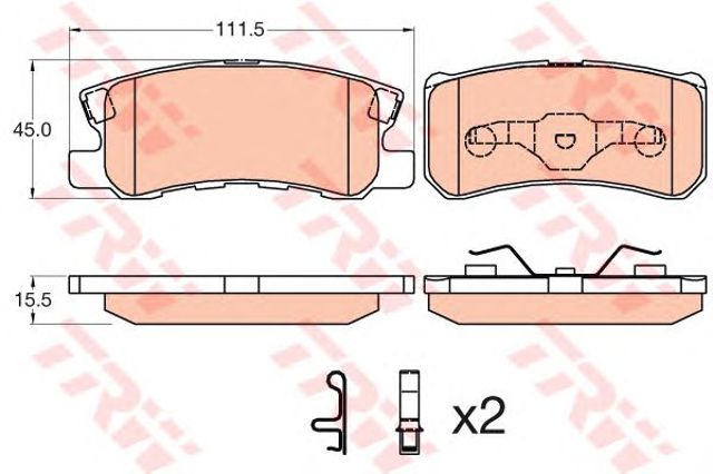 Комплект задніх колодок GDB3595 TRW