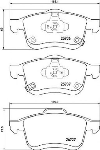 Колодки на гальмо задній дисковий P23156 BREMBO
