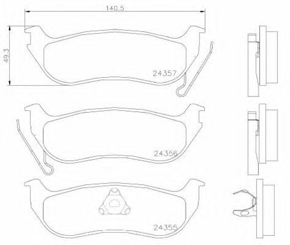 Комплект задніх колодок P37009 BREMBO
