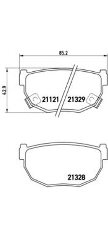 Колодки гальмові задні, дискові P56010 BREMBO