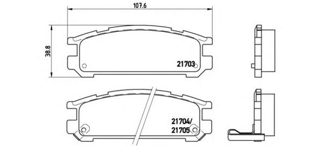 Задні гальмівні колодки P78005 BREMBO