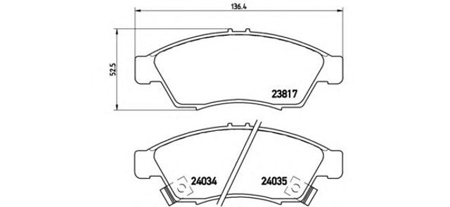 Колодки гальмівні передні, дискові P79014 BREMBO