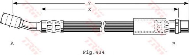 Шланг гальмівний передній PHD474 TRW