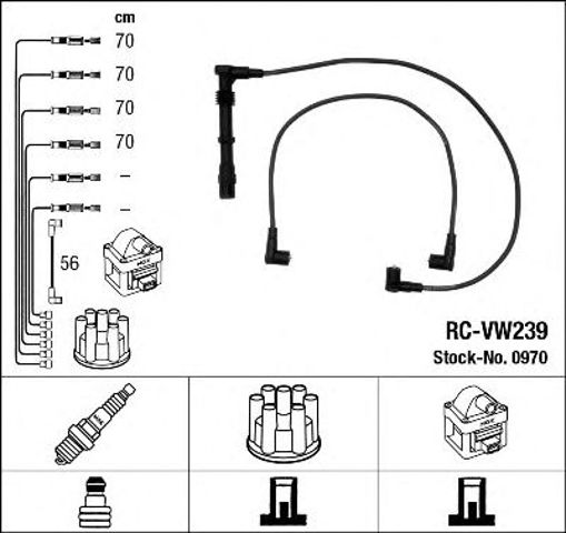 Провід високовольтні, комплект Volkswagen Passat B3, B4