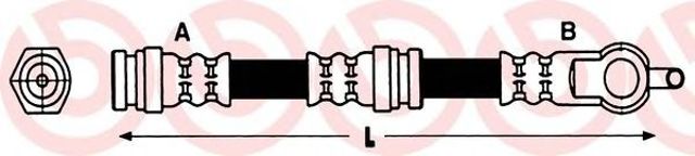 Шланг гальмівний передній T49050 BREMBO