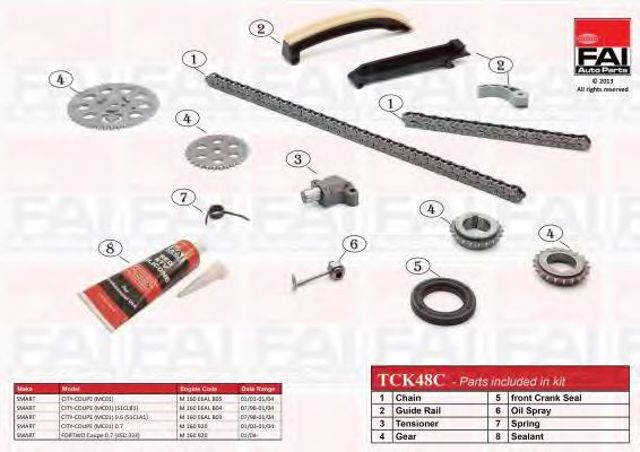 Ланцюг ГРМ, комплект TCK48C FAI