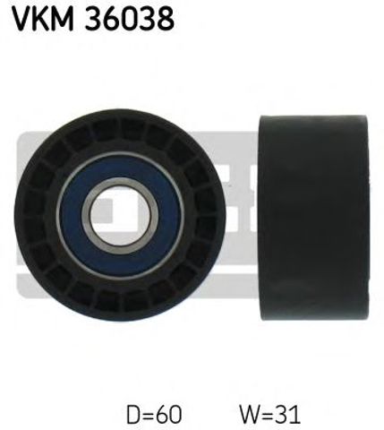Ролик приводного ременя, паразитний VKM36038 SKF