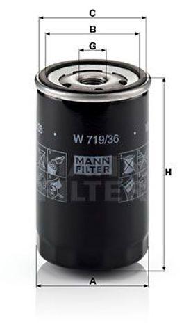 Mann-filter фільтр масляний land rover discovery iii 2.1-4.0 01.99-04.15 W 719/36