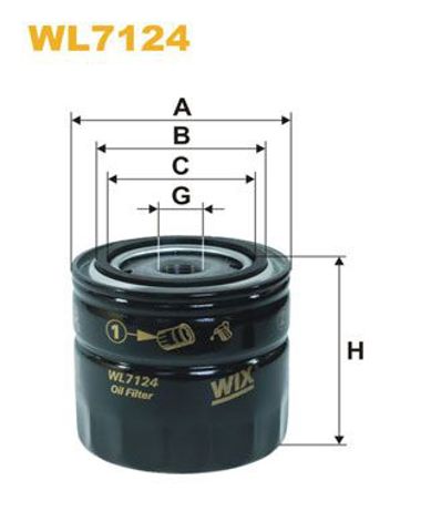 Фільтр масляний двигуна wl7124/op568 (вир-во wix-filters ua) WL7124