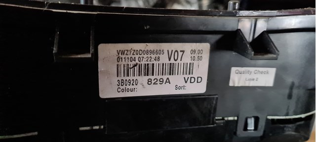 Щиток приладів додатковий 3B0920829A VAG