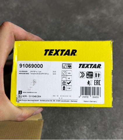 Гальмівні колодки гальма стоянки 91069000 TEXTAR