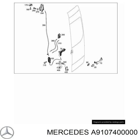 Замок задніх правих распашних дверей, верхній A9107400000 MERCEDES