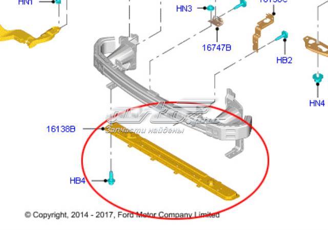 Супорт радіатора нижній/монтажна панель кріплення фар FT4Z16138D FORD