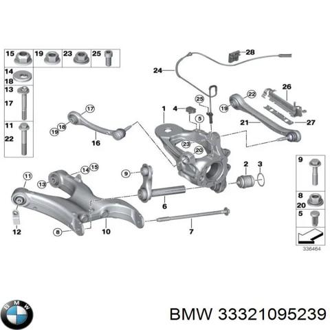 Цапфа - поворотний кулак задній, лівий 33321095239 BMW