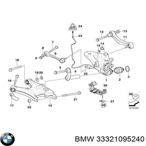 Цапфа - поворотний кулак заднім виходом, 33321095240 BMW