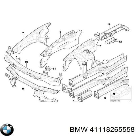 Лонжерон рами передній правий 41118265558 BMW