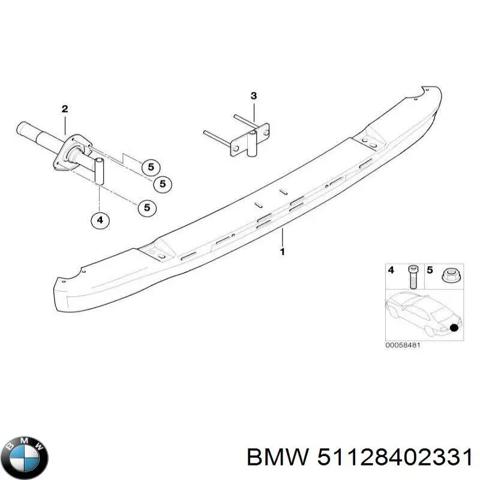 Кронштейн підсилювача заднього бампера 51128402331 BMW