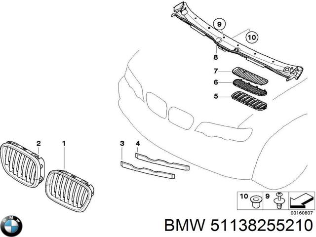 Вія правої фари 51138255210 BMW
