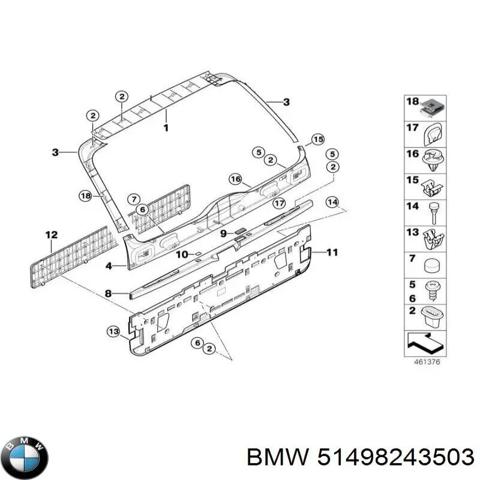 Обшивка-облицювання задніх дверей 51498243503 BMW