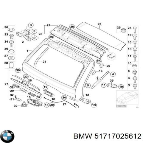 Спойлер на багажник 51717025612 BMW