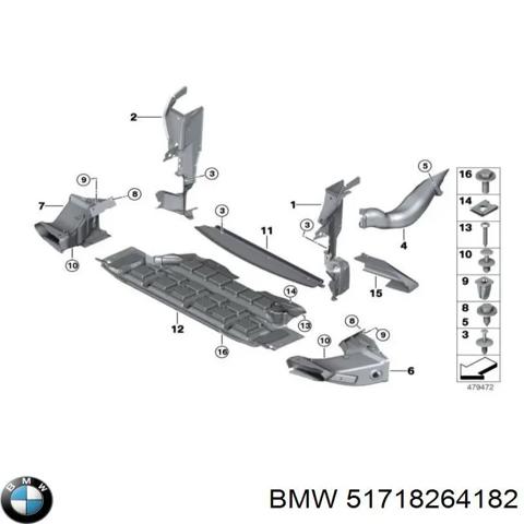 Повітропровід / дефлектор радіатора, правий 51718264182 BMW