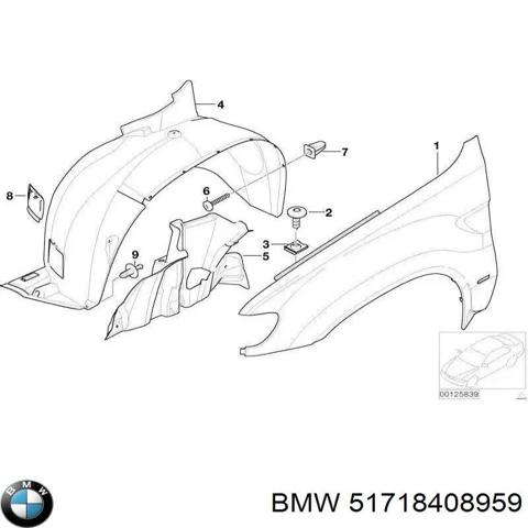 Підкрилок переднього крила, лівий передній 51718408959 BMW