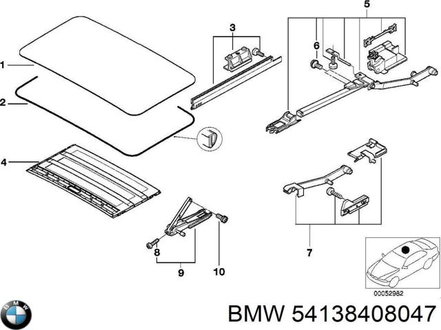 Скло даху 54138408047 BMW