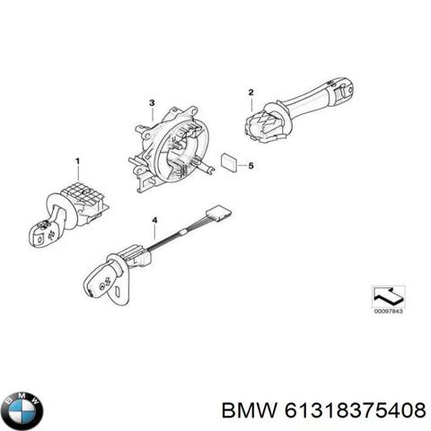 Перемикач підрульовий, правий 61318375408 BMW
