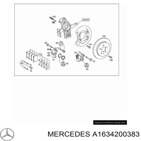 Задній гальмівний супорт лівий A1634200383 MERCEDES