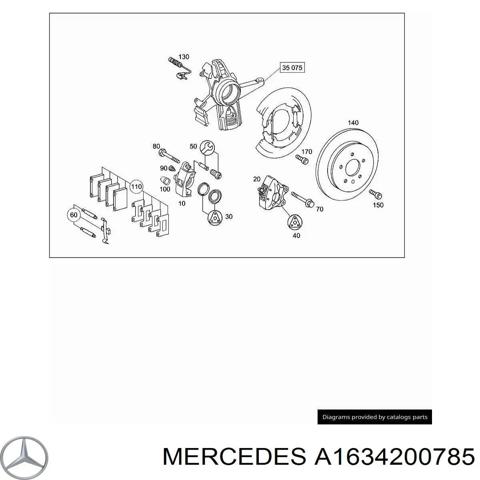 Трос стоянкового гальма задній лівий A1634200785 MERCEDES