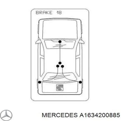 Трос ручного гальма задній, правий A1634200885 MERCEDES