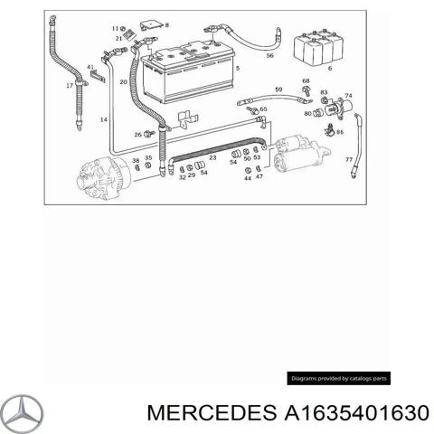 Кабель плюсової клеми акумулятора (АКБ) A1635401630 MERCEDES