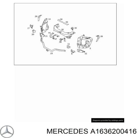 Підсилювач супорта радіатора, нижній A1636200416 MERCEDES