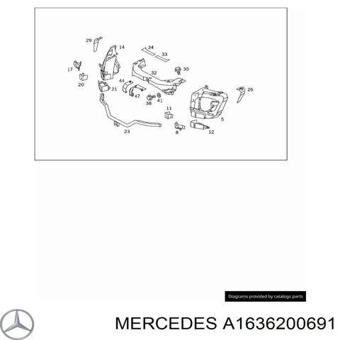 Рамка радіатора права A1636200691 MERCEDES