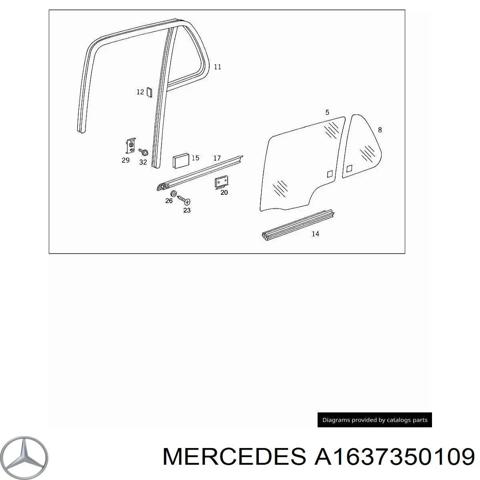 Скло-кватирка двері, задньої, лівої A1637350109 MERCEDES