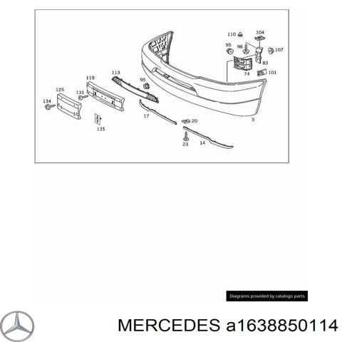 Кріплення бампера переднього A1638850114 MERCEDES